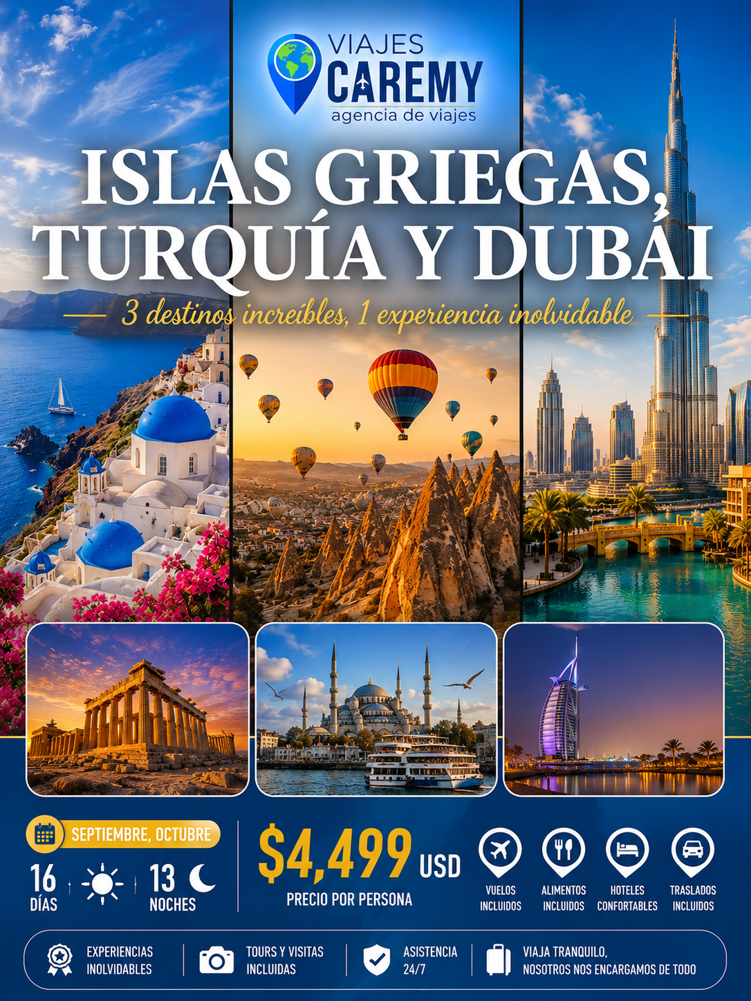 TURQUÍA, GRECIA Y EMIRATOS ÁRABES.
